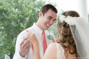 Groom seeing bride for first time